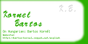 kornel bartos business card